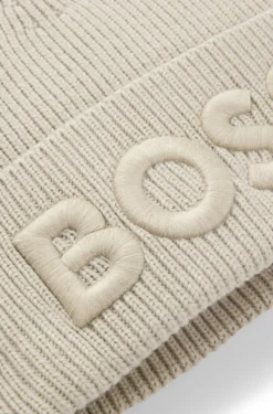 Mütze aus Woll-Mix mit Logo-Stickerei