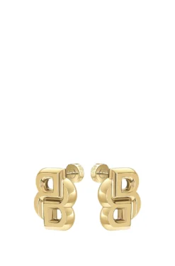 Ohrringe mit Double-B-Monogramm in hellem Gelbgoldton