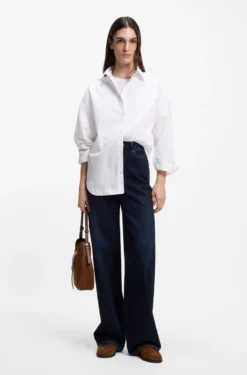 Oversized Bluse aus Baumwoll-Popeline