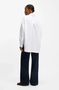 Oversized Bluse aus Baumwoll-Popeline und Organza