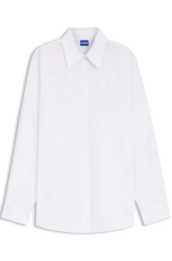 Oversized Bluse mit Herz- und Logo-Print in Ausbrenner-Optik