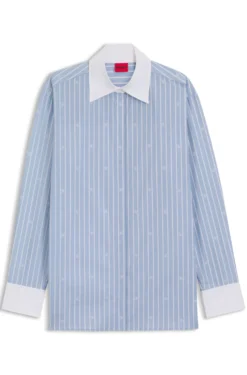 Oversized Bluse mit Stack-Logos