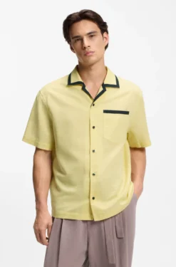 Oversized-Fit Hemd aus Leinen und Baumwolle