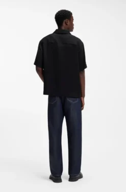 Oversized-Fit Hemd mit Stack-Logo-Besatz