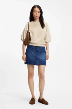 Oversized-Fit Sweatshirt mit kurzen Ballonärmeln