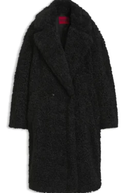 Oversized-Fit Teddy-Mantel mit zweireihiger Knopfleiste