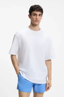 Oversized-Fit T-Shirt aus Baumwolle mit fortlaufendem Logo-Print