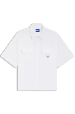Oversized Hemd aus Baumwoll-Twill
