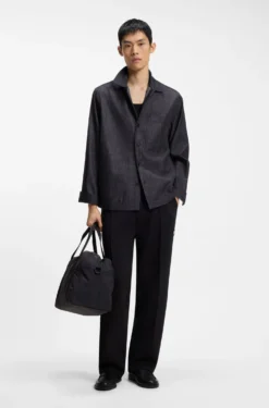 Oversized Hemd aus indigoblauem Baumwoll-Denim
