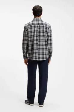 Oversized Hemd aus kariertem Baumwoll-Twill