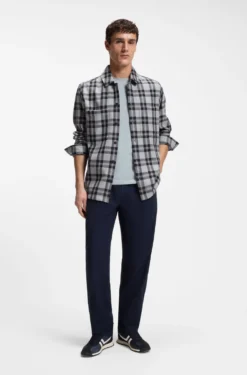 Oversized Hemd aus kariertem Baumwoll-Twill