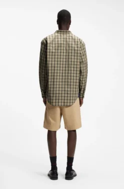 Oversized Hemd aus karierter Baumwoll-Popeline