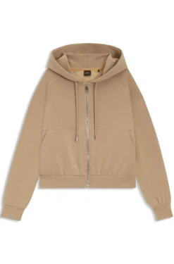 Oversized Hoodie mit Reißverschluss und Logo-Stickerei