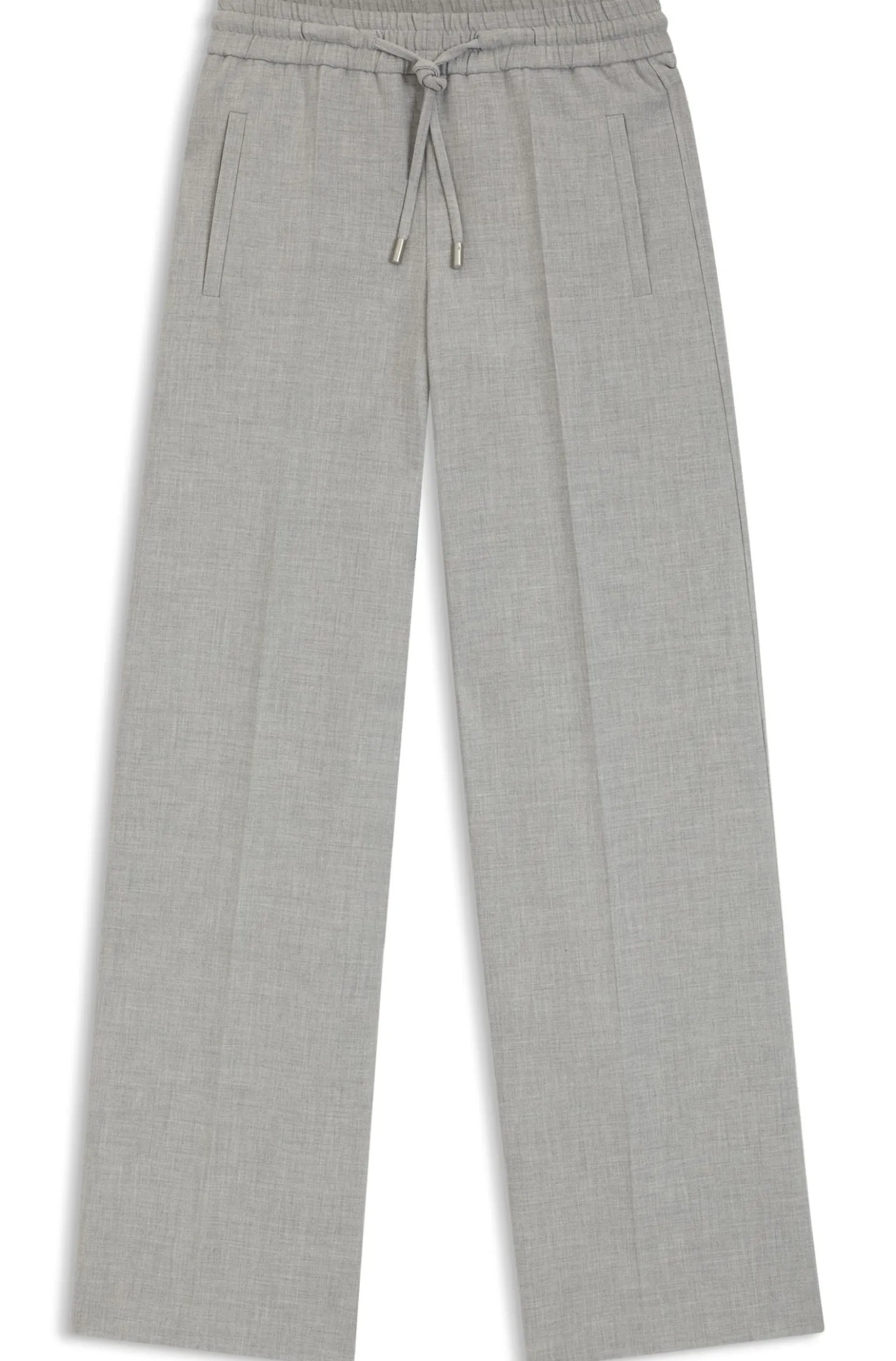 Oversized Hose aus meliertem Stretch-Twill
