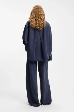 Oversized Jeanshemd aus festem Denim in Rauchblau