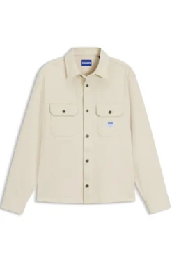 Oversized Overshirt aus ecru Denim