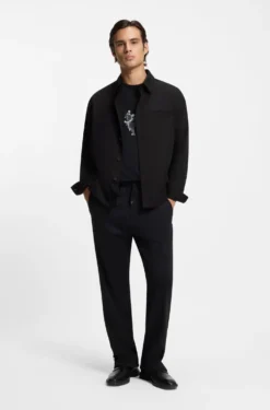 Oversized Overshirt aus softem Twill mit Seitentaschen