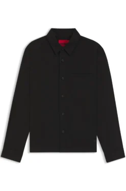 Oversized Overshirt aus softem Twill mit Seitentaschen