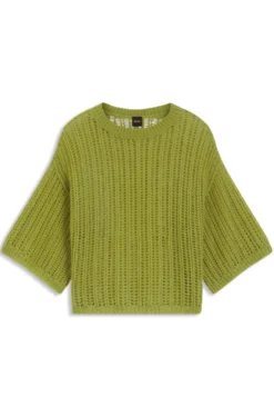 Oversized Pullover mit offenem Strick