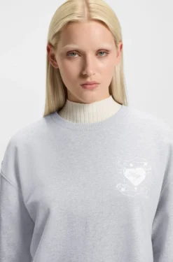Oversized Sweatshirt aus Baumwoll-Terry mit Logo-Artwork