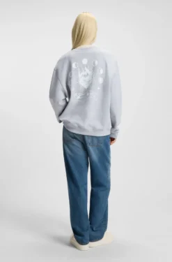Oversized Sweatshirt aus Baumwoll-Terry mit Logo-Artwork