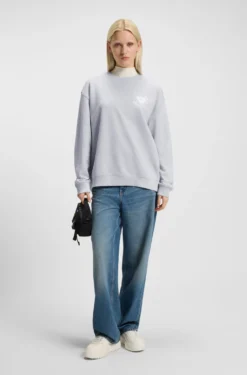 Oversized Sweatshirt aus Baumwoll-Terry mit Logo-Artwork