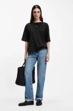Oversized T-Shirt aus Baumwoll-Jersey mit Schaumdruck-Logo