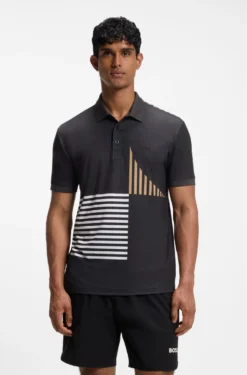 Paddy Active Poloshirt aus Stretch-Jersey mit digitalem Print