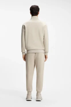 Piqué-Sweatshirt aus merzerisierter Stretch-Baumwolle mit Reißverschluss