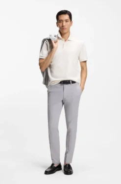 Poloshirt aus Baumwolle mit Blasen-Struktur