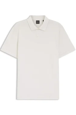 Poloshirt aus Baumwolle mit Blasen-Struktur