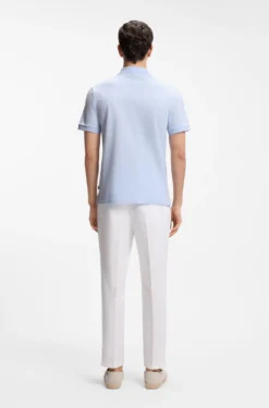 Poloshirt aus Baumwolle mit Blasen-Struktur
