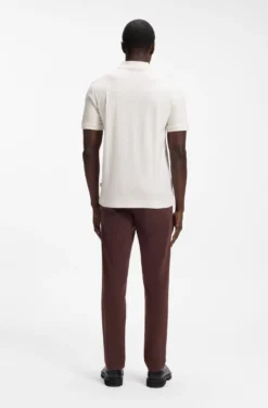 Poloshirt aus Baumwolle mit geometrischem Jacquard-Muster