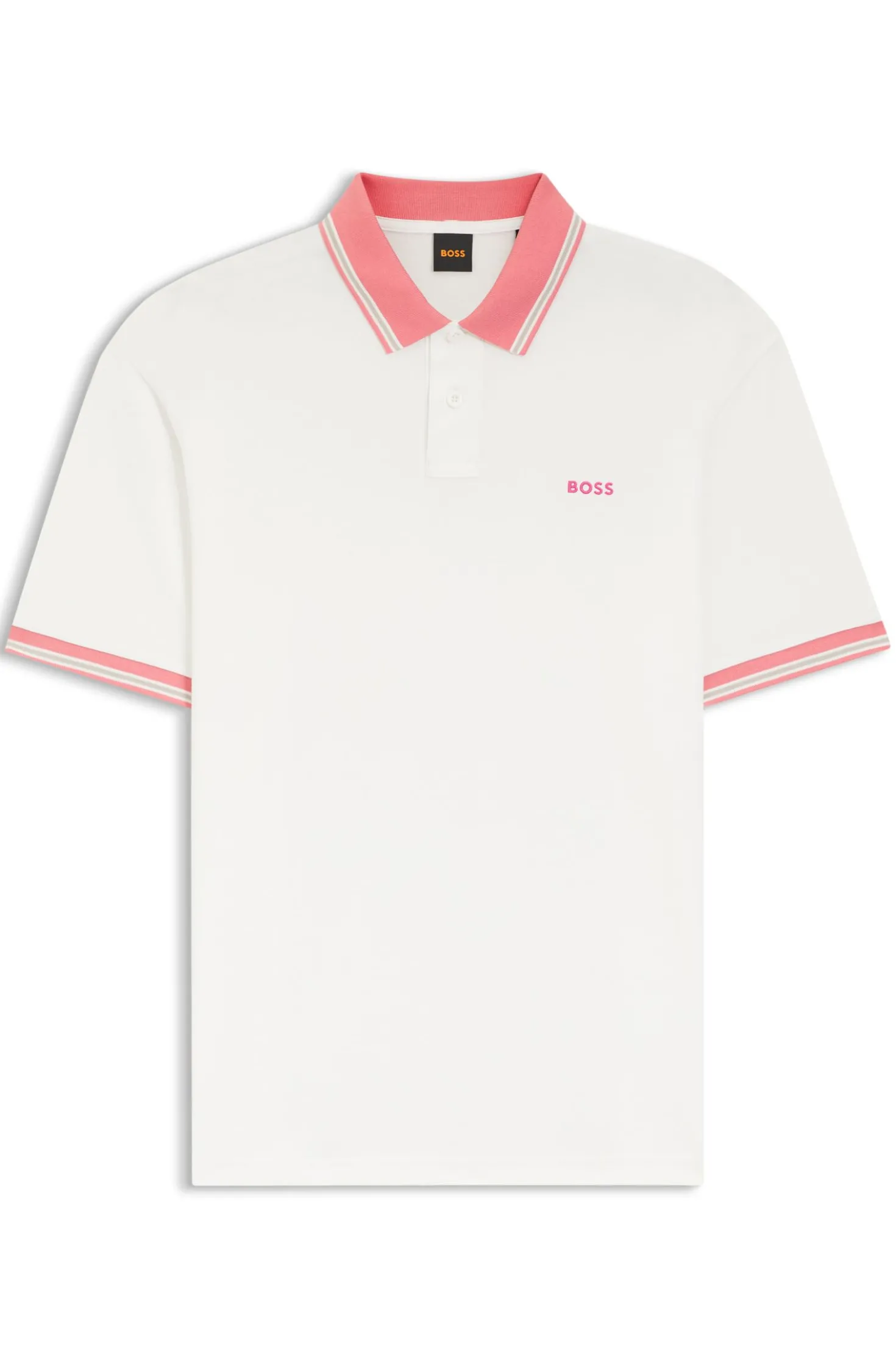Poloshirt aus Baumwoll-Jersey mit Streifen-Einfassungen