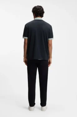 Poloshirt aus Baumwoll-Jersey mit Streifen-Einfassungen