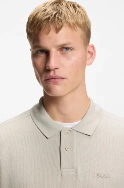 Poloshirt aus Baumwoll-Mix mit Waffelstruktur