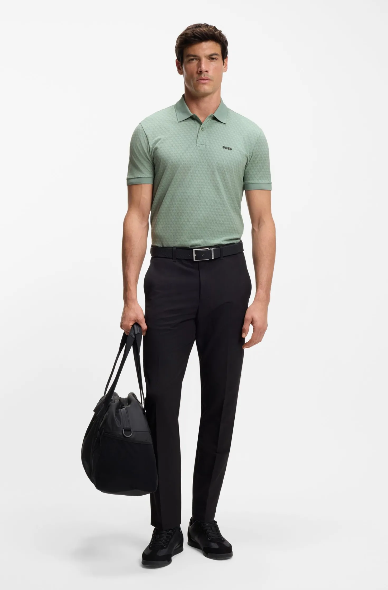 Poloshirt aus Baumwoll-Piqué mit Print-Muster