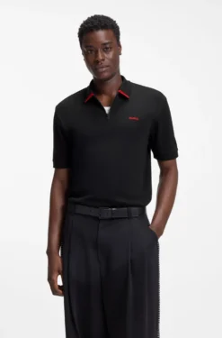 Poloshirt aus Baumwoll-Piqué mit Reißverschluss am Ausschnitt