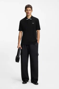 Poloshirt aus Baumwoll-Piqué mit Reißverschluss am Ausschnitt