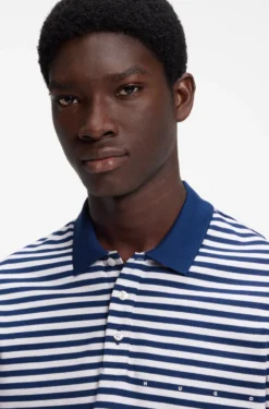 Poloshirt aus Baumwoll-Piqué mit Querstreifen