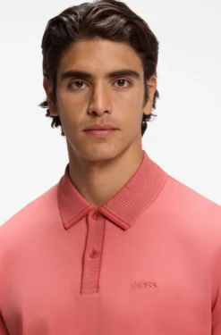 Poloshirt aus Interlock-Baumwolle mit gestreiften Details
