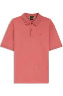 Poloshirt aus Interlock-Baumwolle mit gestreiften Details