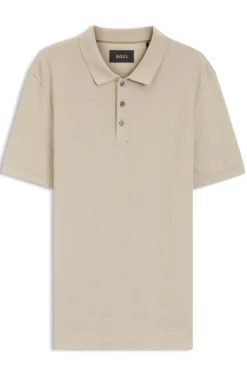 Poloshirt aus merzerisierter Baumwolle mit Panama-Webstruktur