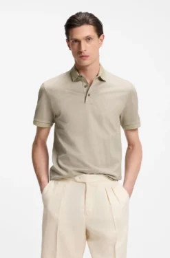 Poloshirt aus merzerisierter Baumwolle mit dreifarbigem Jacquard-Muster