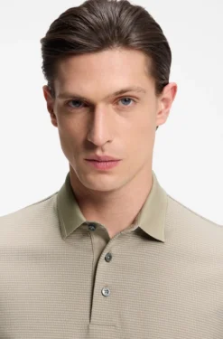 Poloshirt aus merzerisierter Baumwolle mit dreifarbigem Jacquard-Muster