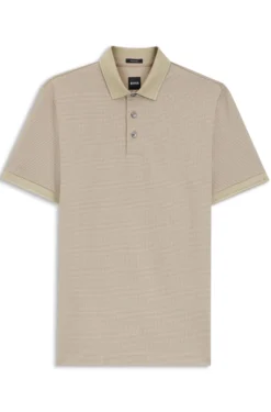 Poloshirt aus merzerisierter Baumwolle mit dreifarbigem Jacquard-Muster