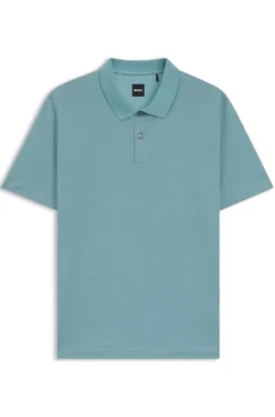 Poloshirt aus merzerisierter Baumwolle mit geometrischem Jacquard-Muster