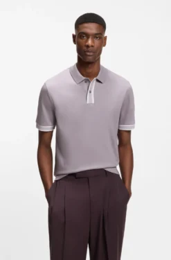 Poloshirt aus merzerisierter Baumwolle mit Streifen-Dessin