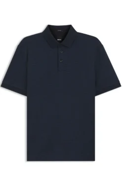 Poloshirt aus merzerisierter Baumwolle mit dreifarbigem Jacquard-Muster