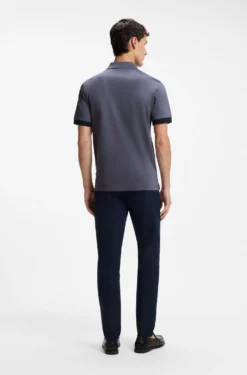 Poloshirt aus merzerisierter Baumwolle mit Streifen-Dessin